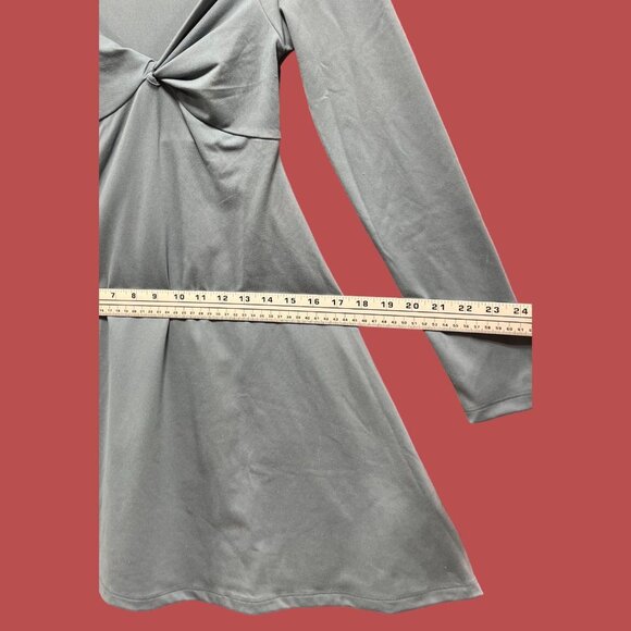 Wild Fable - Women's Long Sleeve Twist - Front Mini Knit Skater Dress - Gray - M - Picture 4 of 14